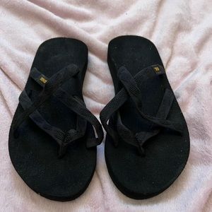 Black Teva sandals. Size 6